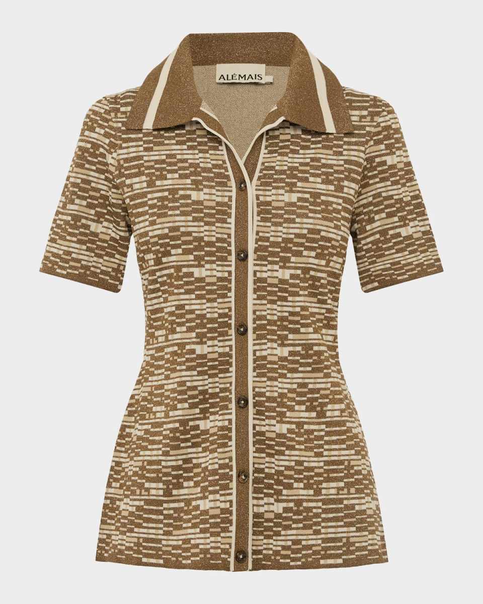 Stefanie Knit Button-Front Shirt